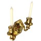 Dolls House Candle Wall Sconce Gold Non Working Miniature Light 1:12 Accessory