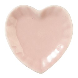 Dolls House Pink Heart Shaped Plate Ceramic Tableware Dining Room Accessory 1:12