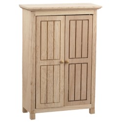Dolls House Bare Wood Beadboard Wardrobe Unfinished Armoire Bedroom Furniture