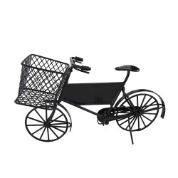 Dolls House Delivery Bike Black Metal 1:12 Bicycle with Basket & Sign Panel