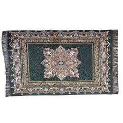 Dolls House Rectangular Rug Forest Green Miniature Floor Accessory Small