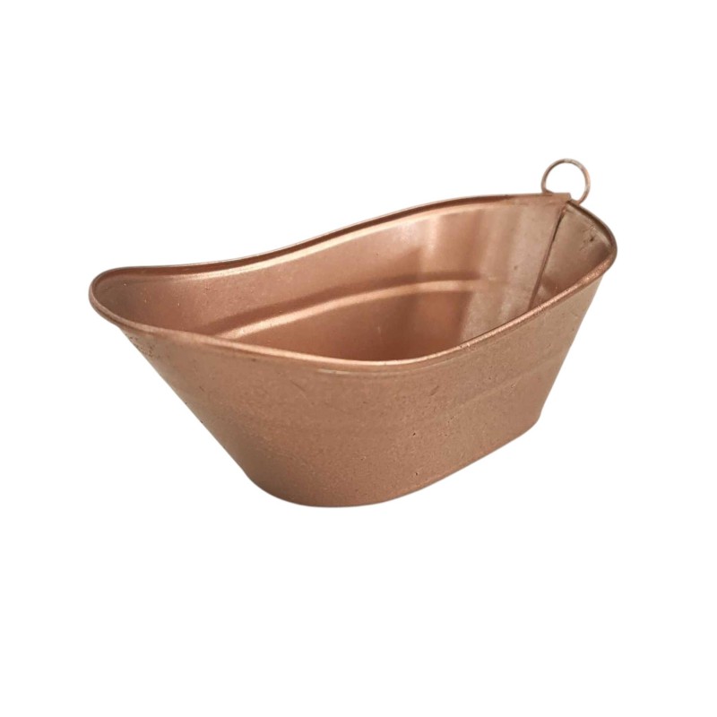 Dolls House Copper Tin Bath Slipper Tub Oval Kitchen Fireside Accessory 1:12
