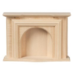 Dolls House Unfinished Fireplace Bare Wood 1:12 Scale Modern Miniature