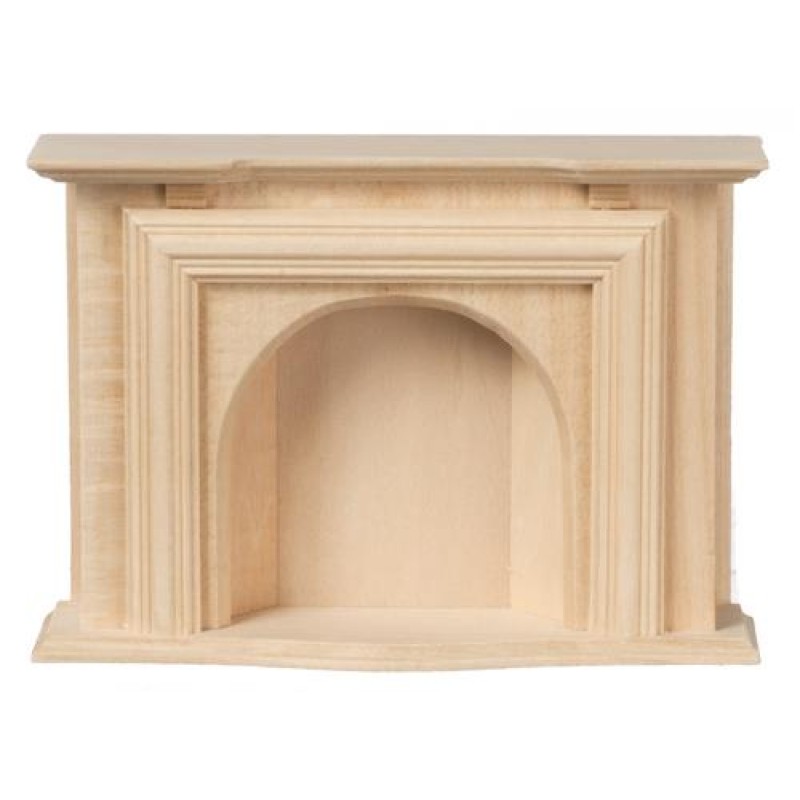 Dolls House Unfinished Fireplace Bare Wood 1:12 Scale Modern Miniature