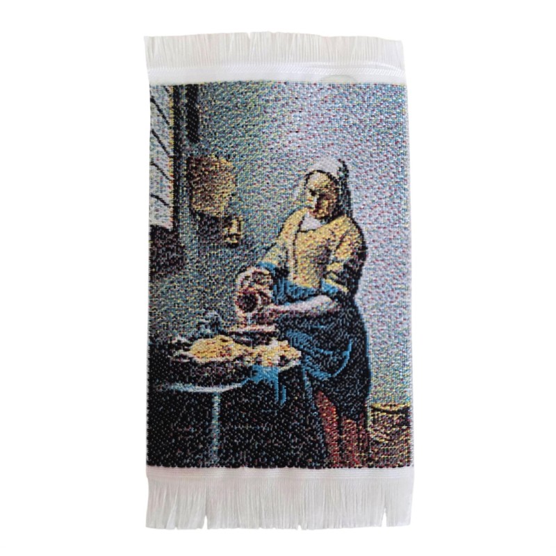 Dolls House The Milk Maid Tapestry Wall Hanging Woven Silk 1:12 Scale Dolls House The Milk Maid Tapestry Wall Hanging Woven Silk 1:12 Scale