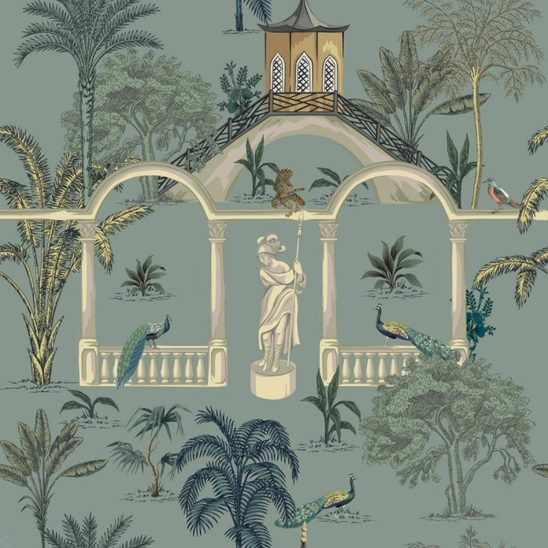 Dolls House Wallpaper Oriental Peacock Design Miniature Print 1:12 Decoration Dolls House Wallpaper Oriental Peacock Design Miniature Print 1:12 Decoration