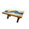 Dolls House River Table Solid Ash Bespoke Blue Epoxy Resin Dining Furniture 1:12