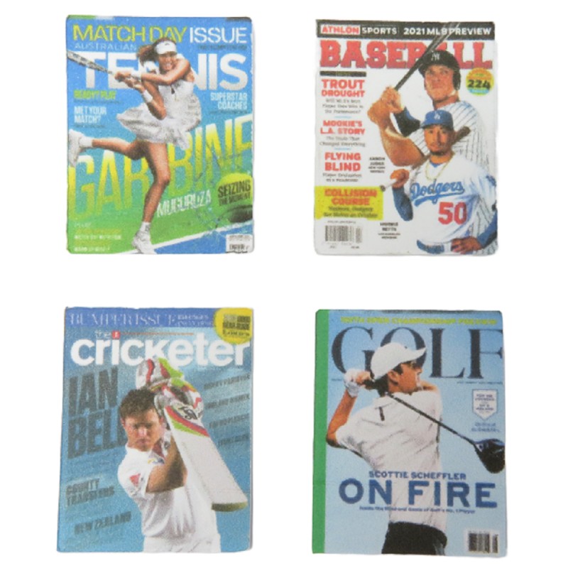 Dolls House Sport Hobby Sporting Magazine Cover Set Living Room Accessory