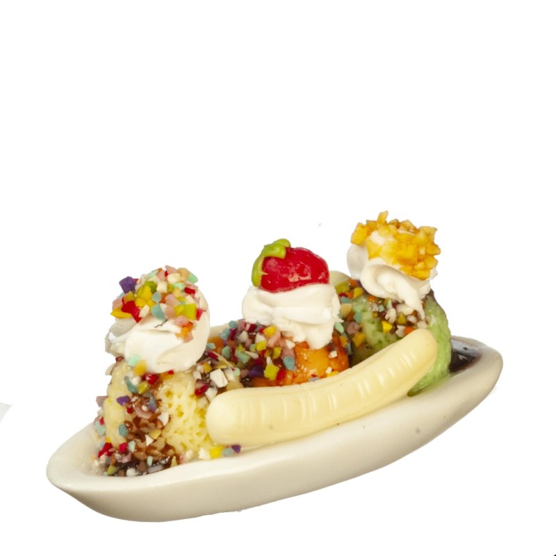 Dolls House Oversized Banana Split Dessert Cafe Shop Store Dining Room Accessory