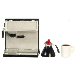 Dolls House Espresso Coffee Machine Set Miniature Kitchen Accessory 1:12