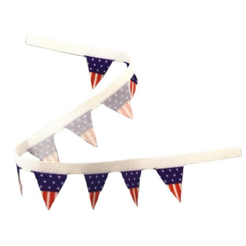 Dolls House American USA Flag Bunting Party Banner Decoration 1:12 Accessory