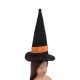Dolls House Witches Hat Black Pointed with Gold Band Halloween Accessory 1:12
