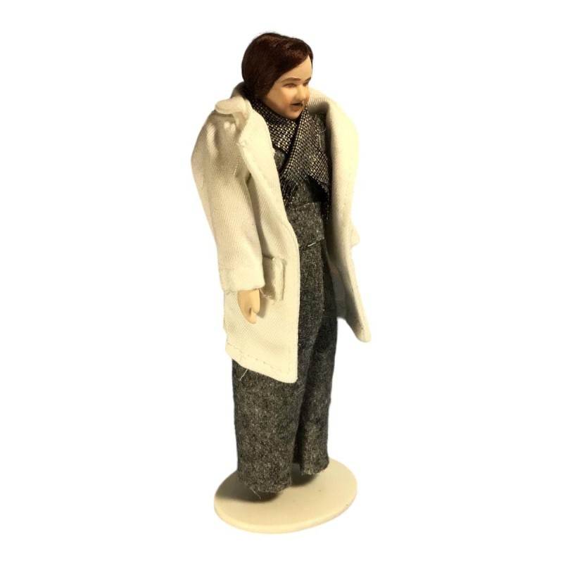 Dolls House Man in White Coat Doctor Chemist Shop Keeper 1:12 Porcelain People