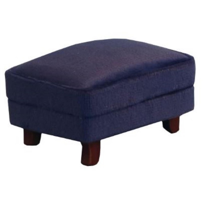 Dolls House Modern Royal Blue Footstool Pouffe Ottoman Living Room Furniture