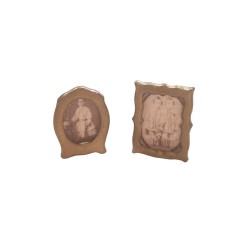 Dolls House 2 Small Photo Frames Free Standing Miniature Chrysnbon Accessory