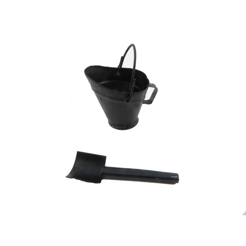 Dolls House Coal Scuttle Bucket Hod & Shovel Fireside Fire Place Cabin Accessory