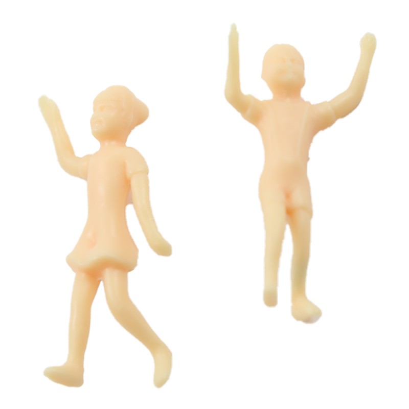 Dolls House Boy & Girl Standing Figures Blank Unpainted 1:24 Half Inch People