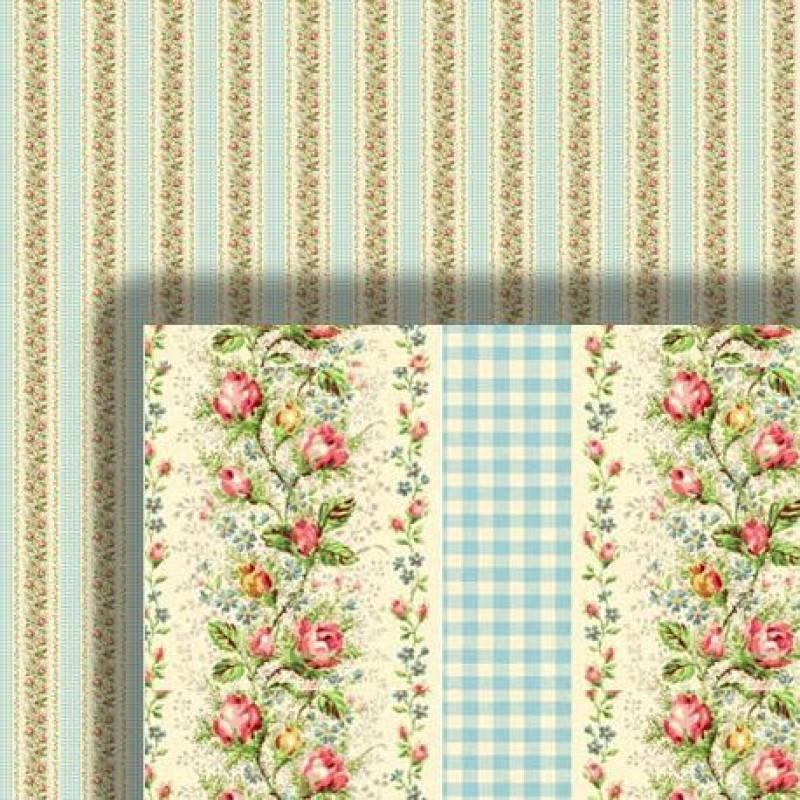 Dolls House Wallpaper Regency Stripe Pattern 1/2 inch 1:24 Miniature Print 585