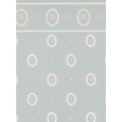 Dolls House Wallpaper Cameo Reverse Blue Miniature Print Wallcoverings 3 Sheets