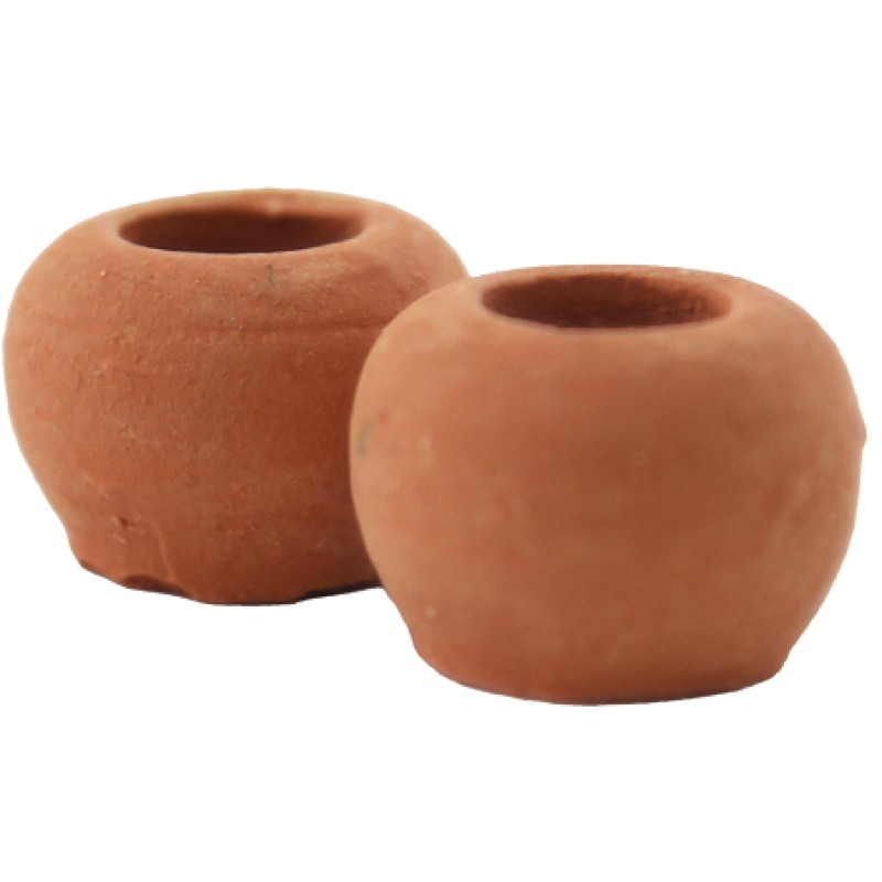 Dolls House Circular Terracotta Plant Clay Pot Flower Planter Garden Accessory