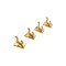 Dolls House 4 Coat Hooks Polished Brass 1:12 Scale Miniature Hardware