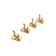 Dolls House 4 Coat Hooks Polished Brass 1:12 Scale Miniature Hardware