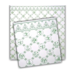 Dolls House Wallpaper Dutch Tile Green Delft Miniature 1:24 Scale Dolls House Wallpaper Dutch Tile Green Delft Miniature 1:24 Scale