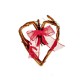 Dolls House Heart Wreath Rattan Wicker Red Ribbon Wooden Front Door Accessory