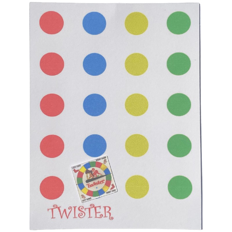Dolls House Classic Twister Board Game Mat 1:12 Toy Shop Outdoor Accessory Printed Card