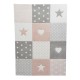 Dolls House Rug Pink Grey Hearts & Stars Modern Nursery Accessory Printed Card