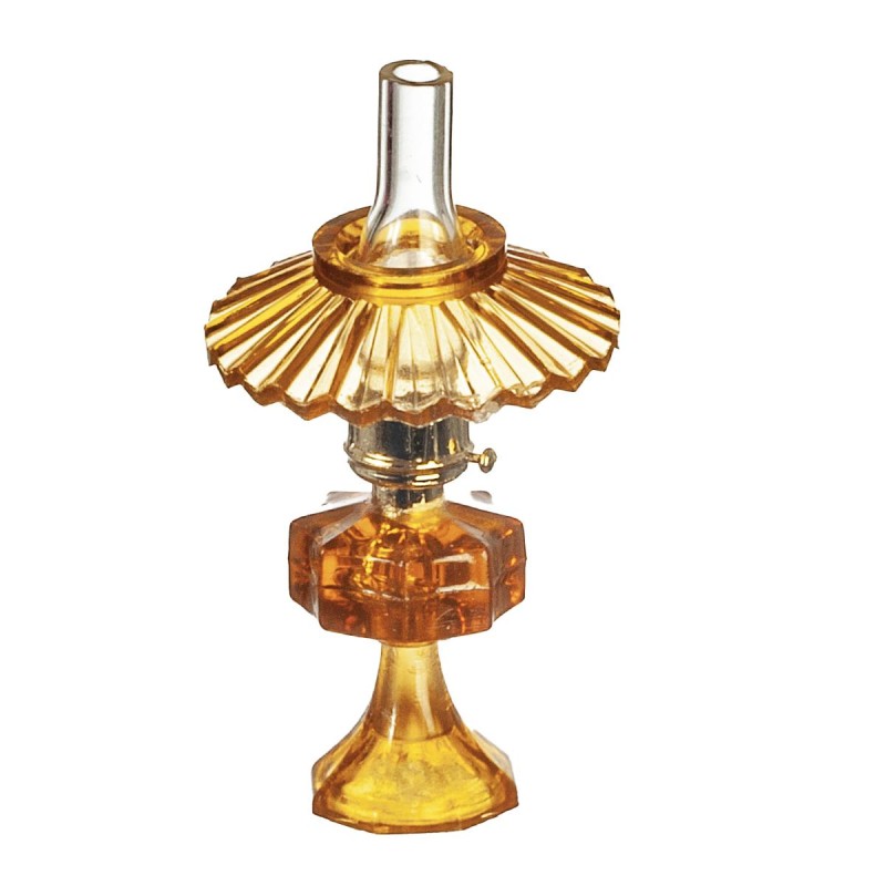 Dolls House Oil Lamp Amber Chrysnbon Ornamental Accessory Small 1:12 Miniature