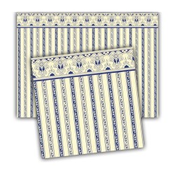 Dolls House Wallpaper Regency Period Blue Miniature 1:24 Scale x 3 Dolls House Wallpaper Regency Period Blue Miniature 1:24 Scale x 3