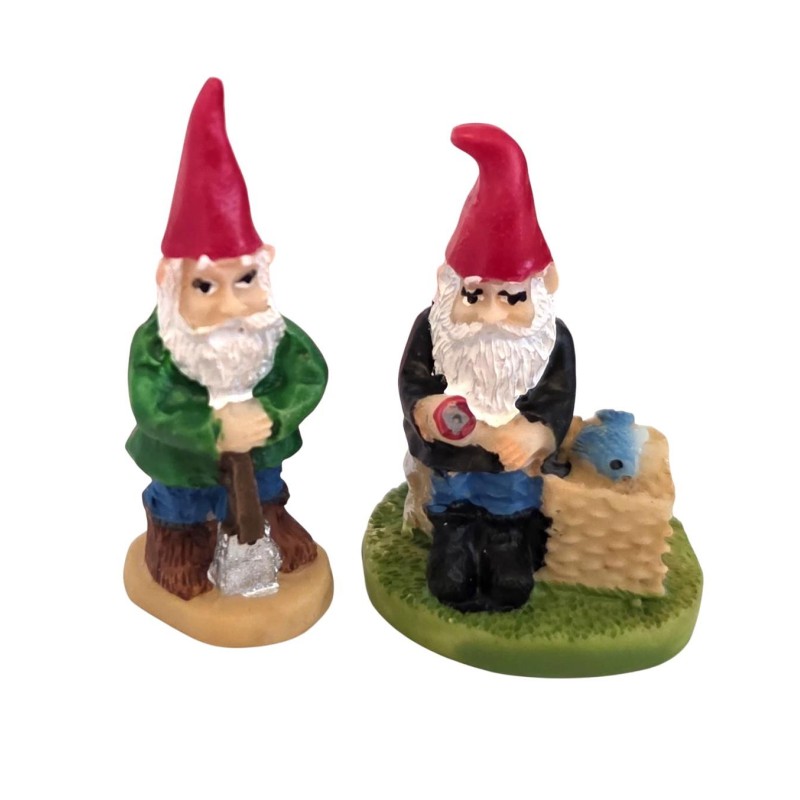 Dolls House 2 Gnomes Miniature Garden Ornaments 1:12 Scale Accessory Dolls House 2 Gnomes Miniature Garden Ornaments 1:12 Scale Accessory
