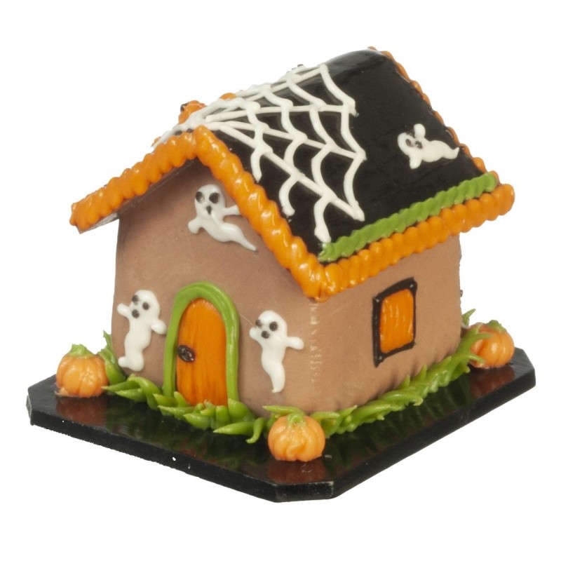 Dolls House Halloween Gingerbread House Ghost Cake Festive 1:12 Party Accessory