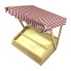 Dolls House Market Stall Red Stripe Canopy Booth Stand Christmas Street DIY Kit