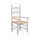 Dolls Houses Ladderback Chair Woven Seat Carver White Kitchen Dining Furniture