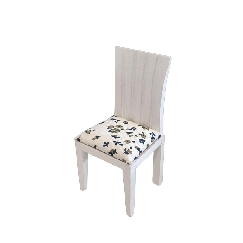 Dolls House Side Chair Modern White Wood Dining Room Furniture