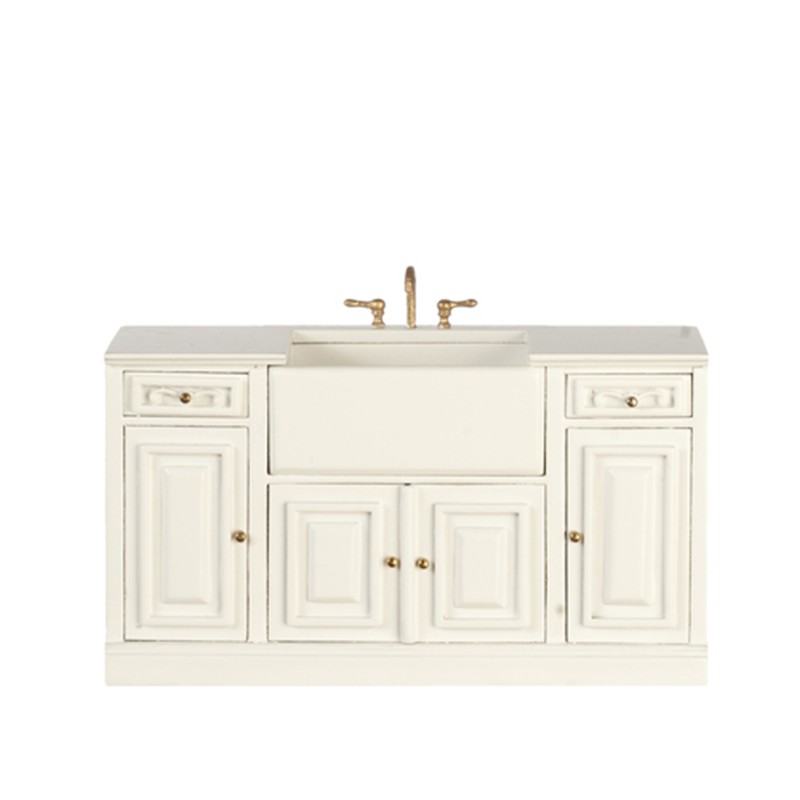 Dolls House White Sink Unit Kitchen Furniture The Platinum Collection 1:12 Scale