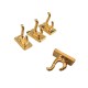Dolls House 4 Coat Hooks Polished Brass 1:12 Scale Miniature Hardware