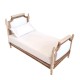 Dolls House Single Bed Unfinished Bare Wood Upholstered Head & Footboard Dolls House Single Bed Unfinished Bare Wood Upholstered Head & Footboard