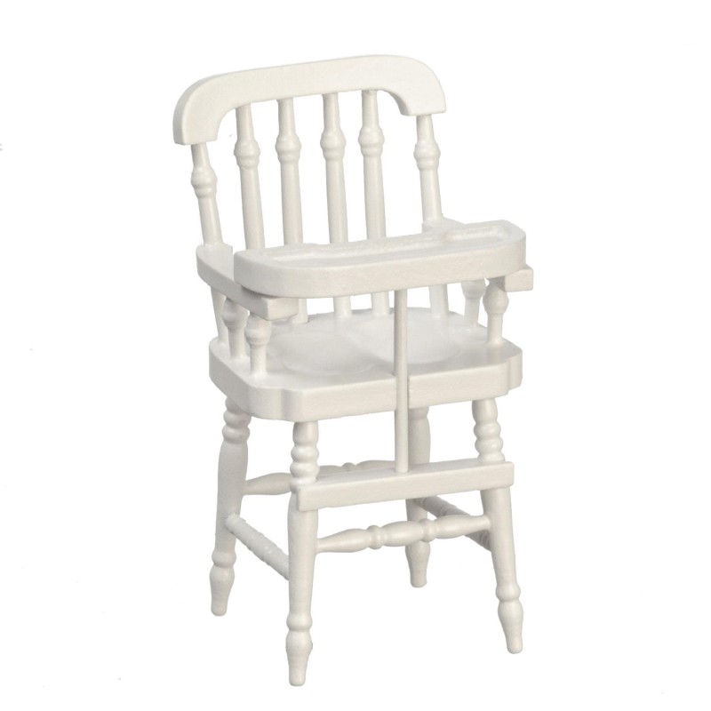 Dolls House Victorian High Chair White Baby's Highchair 1:12 Nursery Furniture