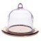 Dolls House Cheese or Cake Dome on Gold Tray Dining Kitchen Shop Store Accessory