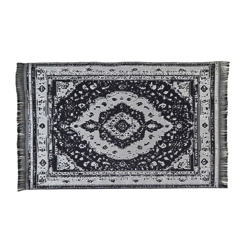 Dolls House Rug Rectangular Black Traditional Miniature 1:12 Carpet Med Dolls House Rug Rectangular Black Traditional Miniature 1:12 Carpet Med