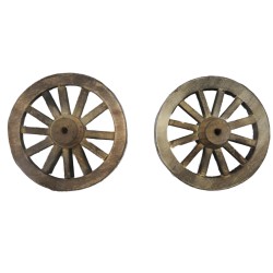 Dolls House Wagon Wheel Rustic Carriage Cartwheel Country Ornament Accessory