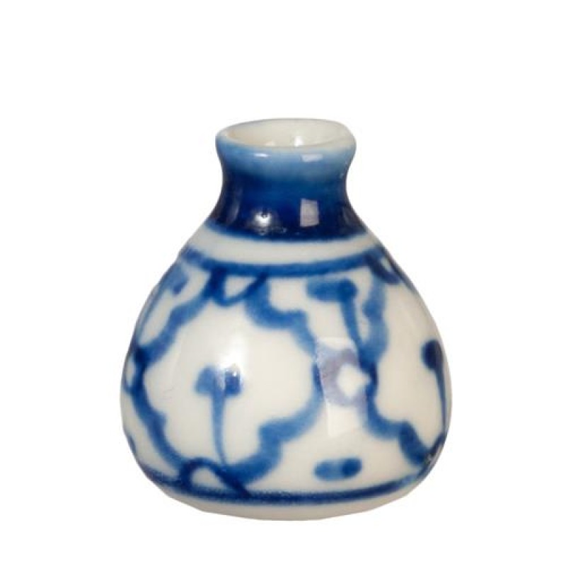Dolls House Small Vase Blue & White Design 1:12 Ornament Miniature Accessory