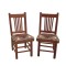 Dolls House 2 Side Chairs Slat Back Walnut Dining Room Furniture Wooden 1:12