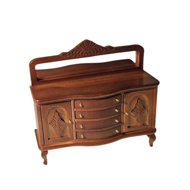 Dolls House Buffet Sideboard Walnut Victorian Dining Room Furniture 1:12 Scale