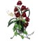 Dolls House Deep Red Flowers in Large Ceramic Garden Urn & Black Tripod Stand