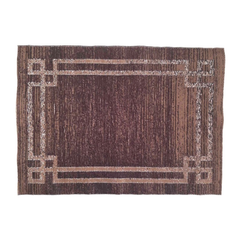 Dolls House Rectangular Rug Modern Brown Geometric Design Carpet Large Dolls House Rectangular Rug Modern Brown Geometric Design Carpet Large