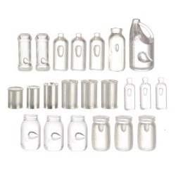 Dolls House 22 Assorted Bottles Jars & Cans Kitchen Shop Store Accessory 1:12